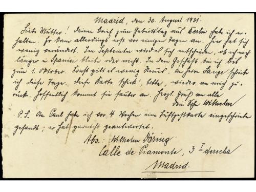 ✉ ESPAÑA ENTEROS POSTALES. Ed. 66. 1931. MADRID a ALEMANIA. 