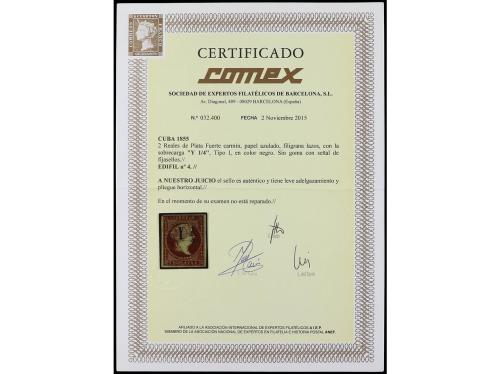 (*) CUBA. Ed. 4. 1/4 s/2 reales. Leve adelgazamiento y plieg