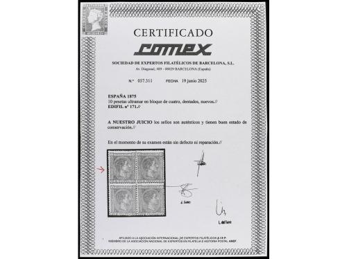 * ESPAÑA. Ed. 171. 10 pts. azul. Ejemplar de color muy fresc