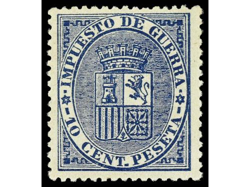 ** ESPAÑA. Ed. 142. 10 cts. azul. EXTRAORDINARIO EJEMPLAR. 