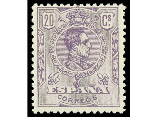 ** ESPAÑA. Ed. 290. 20 cts. violeta. LUJO. RARO en esta cali