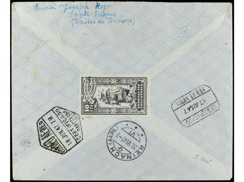 ✉ COLONIAS ESPAÑOLAS: ANDORRA. 1947. Sobre certificado de SA