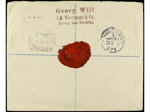 ✉ COLONIAS ESPAÑOLAS: GUINEA. Ed. 87, 89/92. 1915. Sobre cer