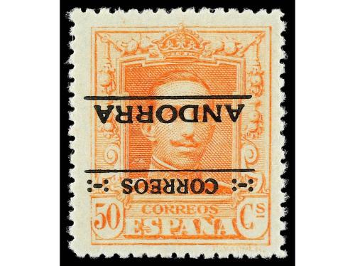 ** ANDORRA. Ed. 6hi, 7hi, 9hi. 25 cts. rojo, 30 cts. castaño