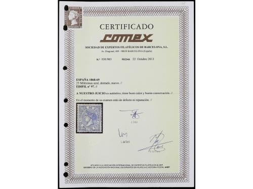 ** ESPAÑA. Ed. 97. 25 milésimas azul. PIEZA DE LUJO. Plena g