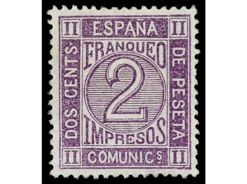 * ESPAÑA. Ed. 116. 2 céntimos lila. PIEZA DE LUJO. 