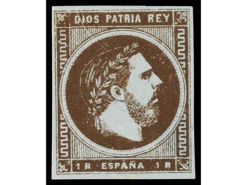 ** ESPAÑA. Ed. 160p/161p. 50 c. y 1 r. sobre PAPEL AZULADO. 