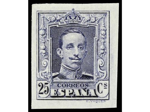 ** ESPAÑA. Ed. NE 24 y NE 24s. 25 c. azul, dentado y sin den