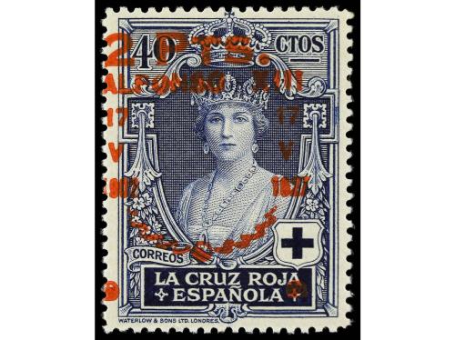 ** ESPAÑA. Ed. 375 y 383hd. 10 cts. sobre 25 cts. y 2 pts. s
