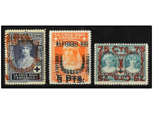 * ESPAÑA. Ed. 383hh, ** 385hh y *381hhi. 20 pts. sobre 40 ct