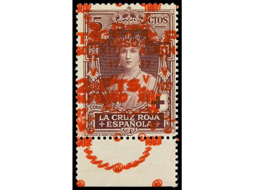 ** ESPAÑA. Ed. 383hz. 2 pts. sobre 5 cts. castaño violáceo. 