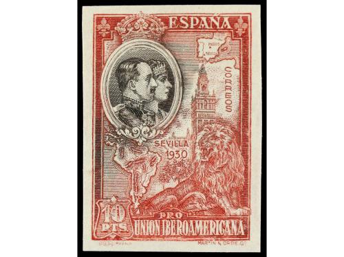 * ESPAÑA. ENSAYOS DE COLOR. 10 pts. castaño y verde y 10 pts