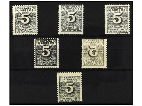 **/* ESPAÑA. Ed. 592 (6). 5 cts. negro. Sello tipo más varie