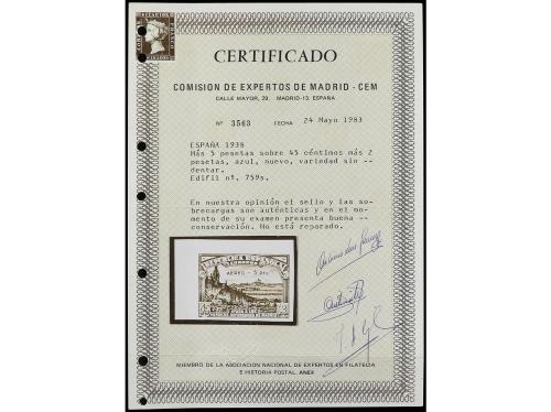 ** ESPAÑA. Ed. 759s. Aéreo + 5 pts. SIN DENTAR. Tipo 1. LUJO