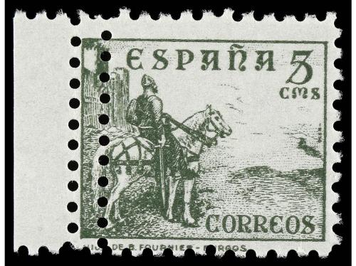 ** ESPAÑA. Ed. 816ec, ecs, ecdd y 819ecs. 5 cts. verde. 3 se
