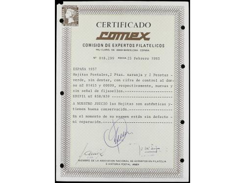 ** ESPAÑA. Ed. 836/7, 838/9. HB. Dentadas y SIN DENTAR (esta