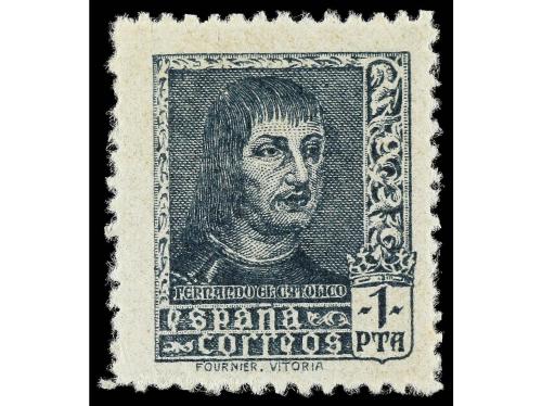 ** ESPAÑA. Ed. NE 58/9ec. 50 cts. AZUL PIZARRA y 1 pta. NEGR