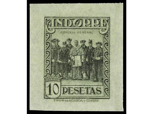 (*) ANDORRA. Ed. 26. 10 pts. Tres PRUEBAS DE PUNZÓN en color