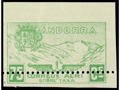 ** ANDORRA. Ed. NE 13s, 15s. 25 cts. y 75 cts. sin dentar co