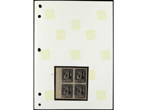 ** ESPAÑA. Ed. 37s (4). 40 cts. azul sin cifra al dorso, cua