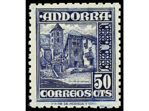 ** ANDORRA. Ed. 48ec/51eca. 20 cts. bermellón, 50 cts. azul 
