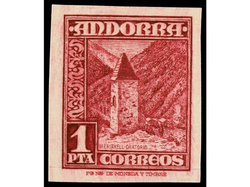 ** ANDORRA. Ed. 48ecs/51eca. 20 cts. bermellón, 50 cts. lila