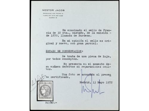 * FRANCIA. Yv. 47. 30 cts. castaño. LUJO. Cat. 500&euro;. 