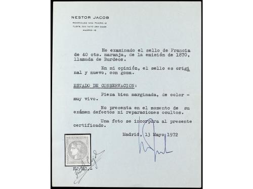 * FRANCIA. Yv. 48. 40 cts. naranja. LUJO. Cat. 750&euro;. 