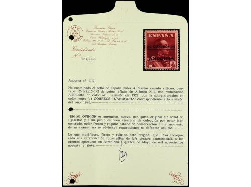 * ANDORRA. Ed. 2N/14N. SERIE COMPLETA sin el 2 cts., 5 cts. 