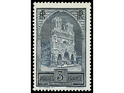 **/* FRANCIA. Yv. 259 a, b, c. 3 f. pizarra. Cuatro sellos, 