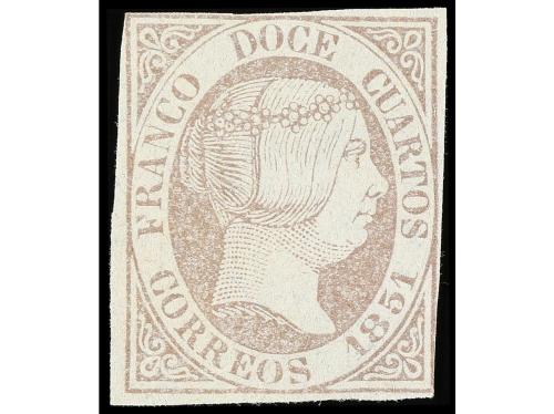 (*) ESPAÑA. Ed. 7. 12 cuartos lila. Color pálido y dos márge