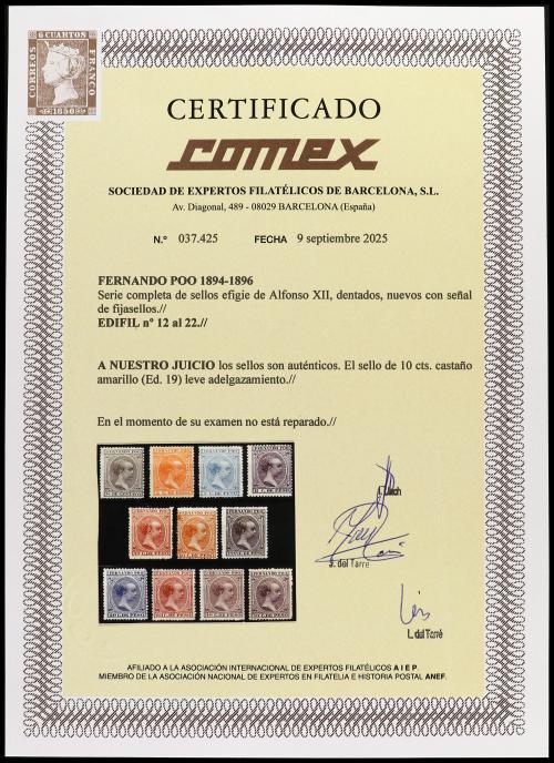 * COLONIAS ESPAÑOLAS: FERNANDO POO. Ed. 12/22. SERIE COMPLET