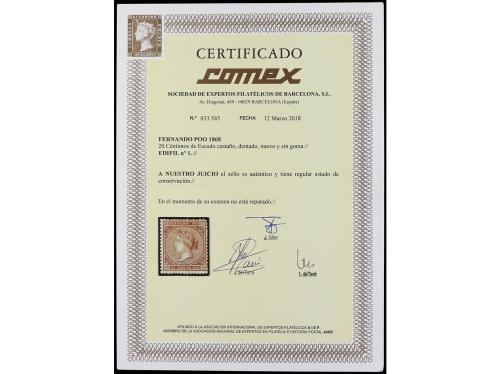 (*) COLONIAS ESPAÑOLAS: FERNANDO POO. Ed. 1. 20 c. castaño, 