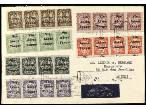 ✉ COLONIAS ESPAÑOLAS: TANGER. Ed. 108/13. 1939. SOBRE CERTIF