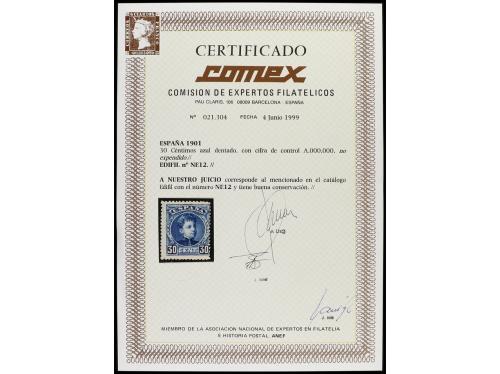 * ESPAÑA. Ed. NE 12. 30 cts. azul. NO EXPENDIDO. Centrado ha