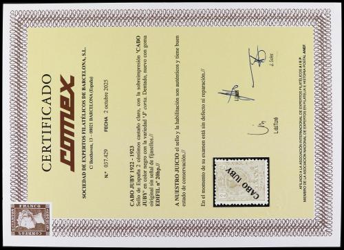 ** COLONIAS ESPAÑOLAS: CABO JUBY. Ed. 20. 2 cts. castaño cla