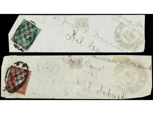 ° Δ FILIPINAS. Ed. 6a, 6b. 1 real verde y 2 reales carmín, u