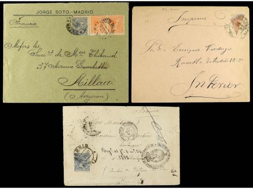 ✉ ESPAÑA. Conjunto de 11 cartas, una tarjeta y un recibo de 