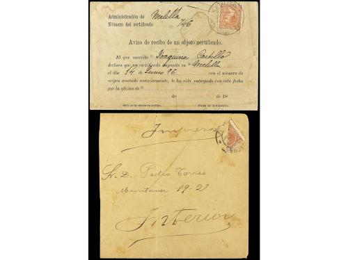 ✉ ESPAÑA. Conjunto de 11 cartas, una tarjeta y un recibo de 