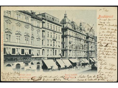 ✉ ESPAÑA. Ed. 218. 1900. TARJETA POSTAL escrita en Budapest 