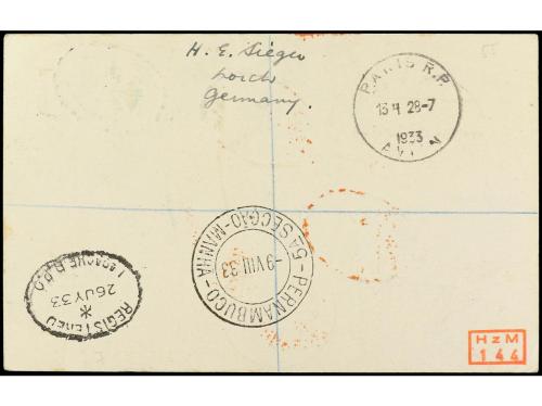 ✉ MARRUECOS. 1933. LARACHE a PERNAMBUCO (Brasil). Circulada 