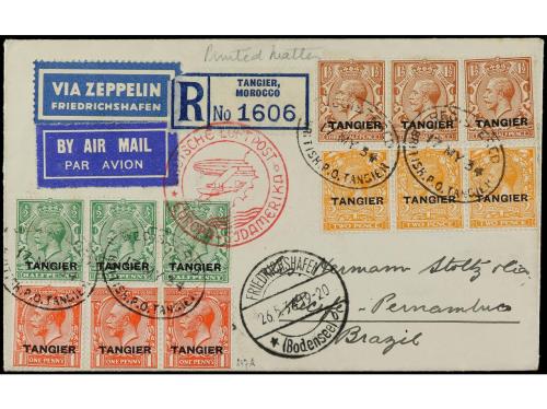 ✉ MARRUECOS. 1934. TÁNGER a PERNAMBUCO (Brasil). Circulada c