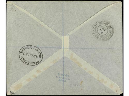 ✉ MARRUECOS. 1933. TÁNGER a SANTOS (Brasil). Circulada con s