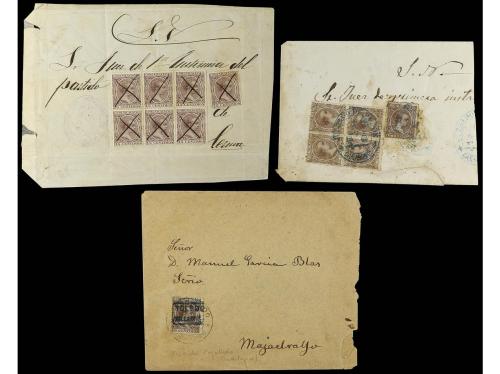 ✉ ESPAÑA. 1896-1900. Conjunto de 8 cartas o tarjetas, divers