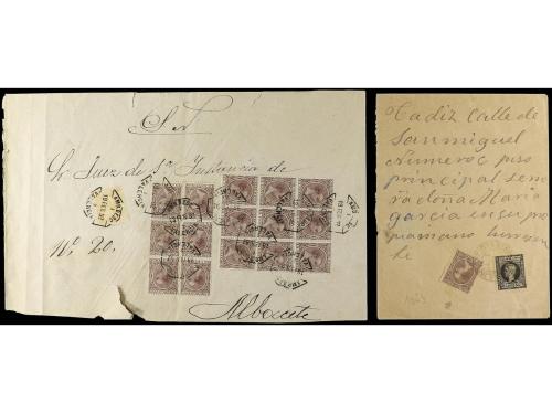 ✉ ESPAÑA. 1896-1900. Conjunto de 8 cartas o tarjetas, divers