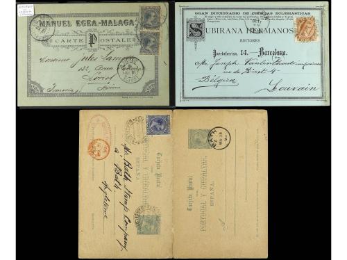 ✉ ESPAÑA. 1896-1900. Conjunto de 5 tarjetas postales (tres p