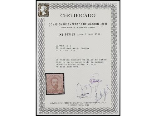 (*) ESPAÑA. Ed. 123. 20 céntimos gris. Muy buen ejemplar. Ce