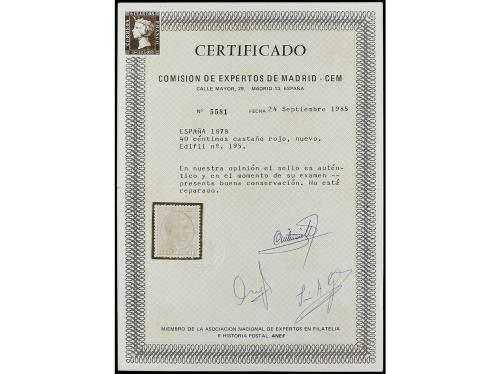 * ESPAÑA. Ed. 195. 40 céntimos castaño. Muy bien centrado. P