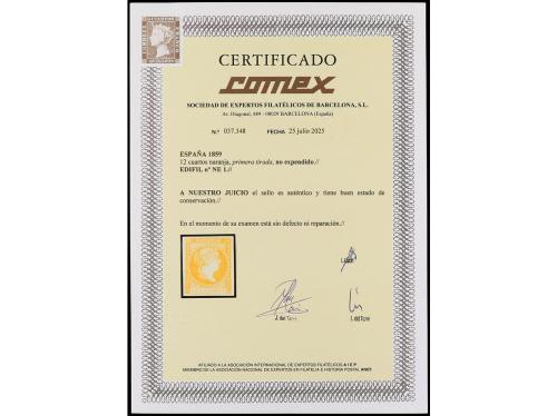 (*) ESPAÑA. Ed. NE 1. 12 cuartos naranja, PRIMERA TIRADA. No