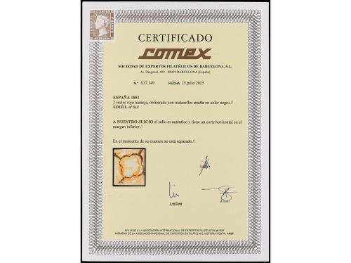 º ESPAÑA. Ed. 8. 2 reales naranja. Ejemplar de excelente pre